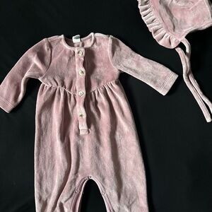 Pink Kids One Piece with Bonnet